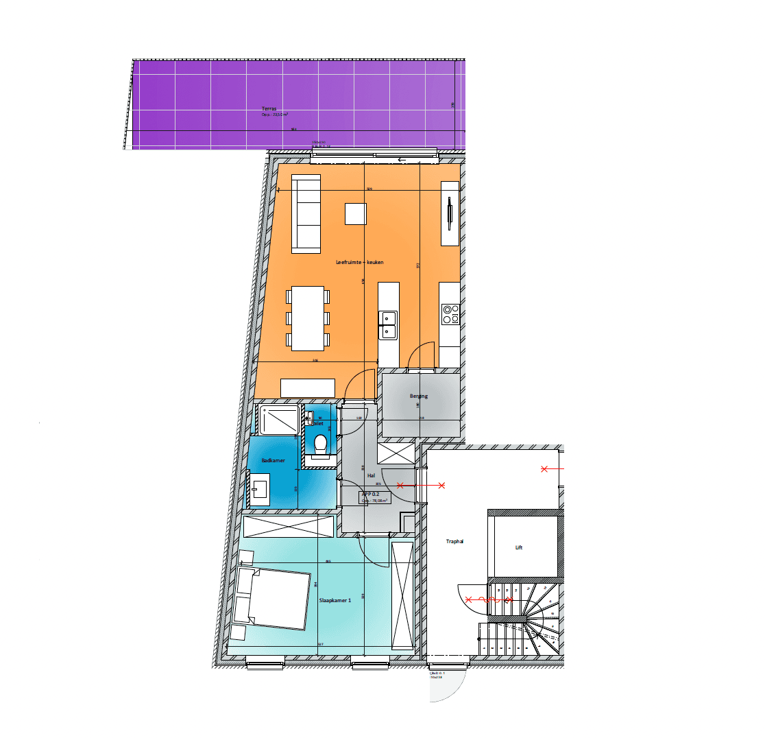 Appartement 0.2 - Plattegrond