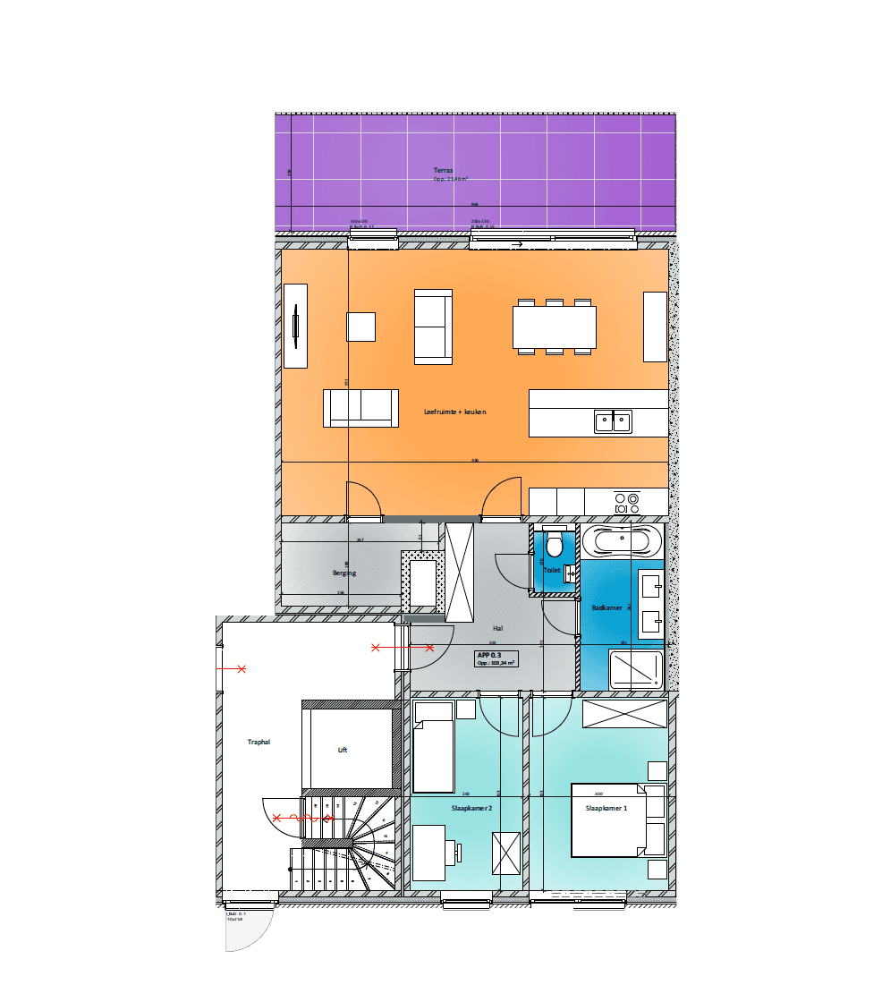 Appartement 0.3 - Plattegrond