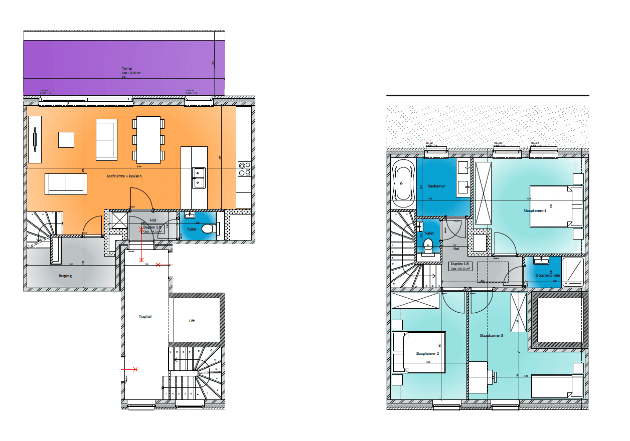 Duplex 1.8 - Plattegrond