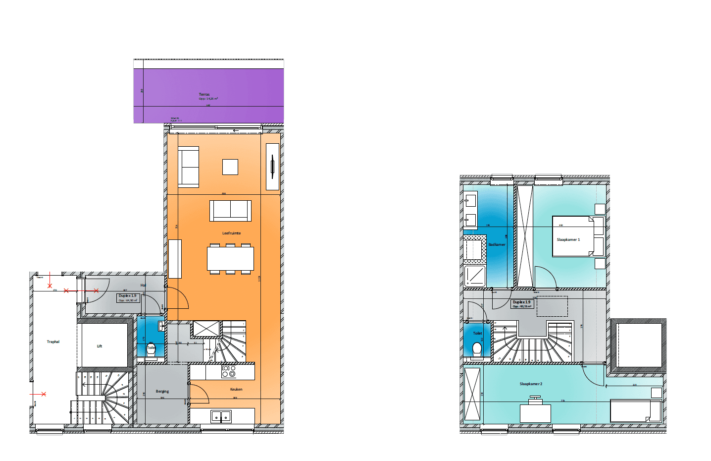 Duplex 1.9 - Plattegrond