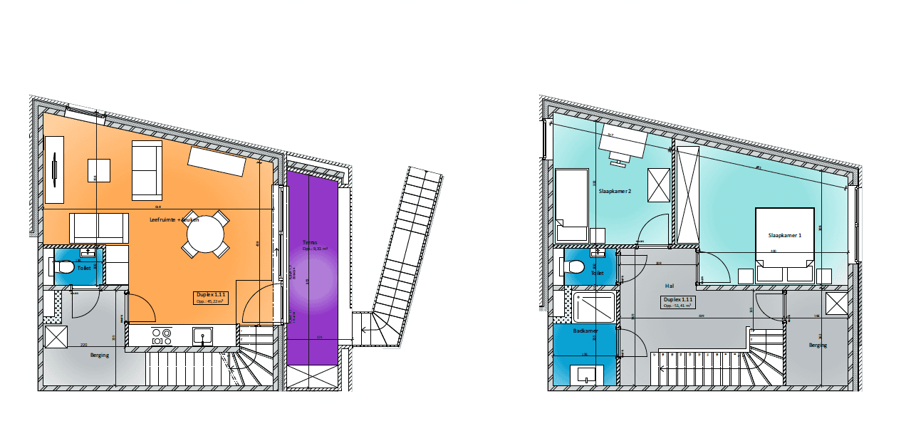 Duplex 1.11 - Plattegrond