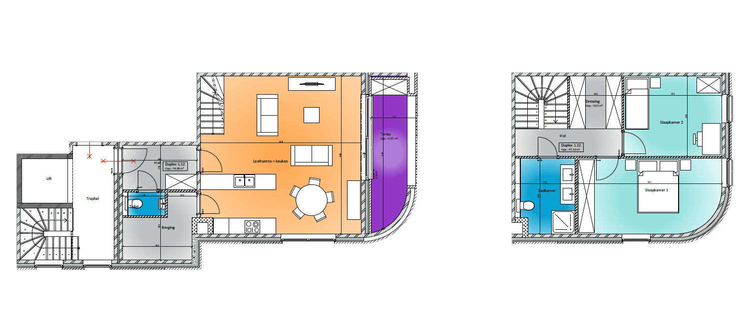 Duplex 1.12 - Plattegrond